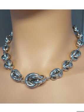 Lia Sophia Silver Knot Link Necklace